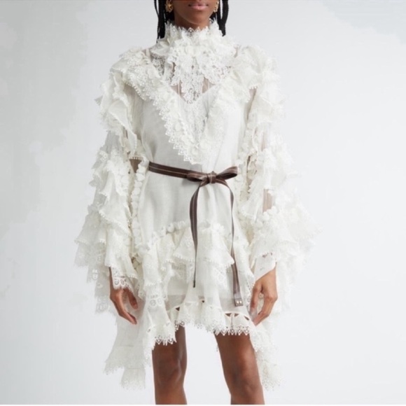 Zimmermann Dresses & Skirts - New Zimmermann Crush Heart Trim Long Sleeve Minidress Size Medium